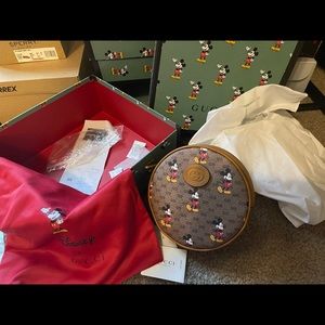 Gucci X Disney Gg Supreme Monogram Mickey Mini Round Backpack